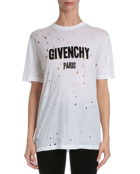 givenchy distressed white t shirt|givenchy t shirt euro.